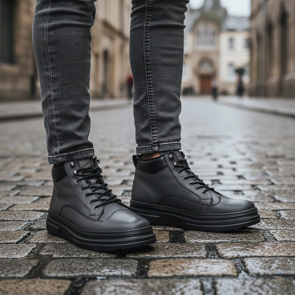 خرید آنلاین نیم بوت مردانه چرم شمس مدل سوبارو1 کد 13